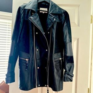 Leather biker jacket